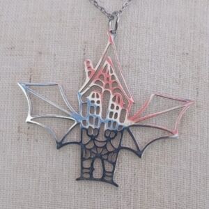 ❤️ 2/$20 Haunted House Handmade Stainless Steel Necklace